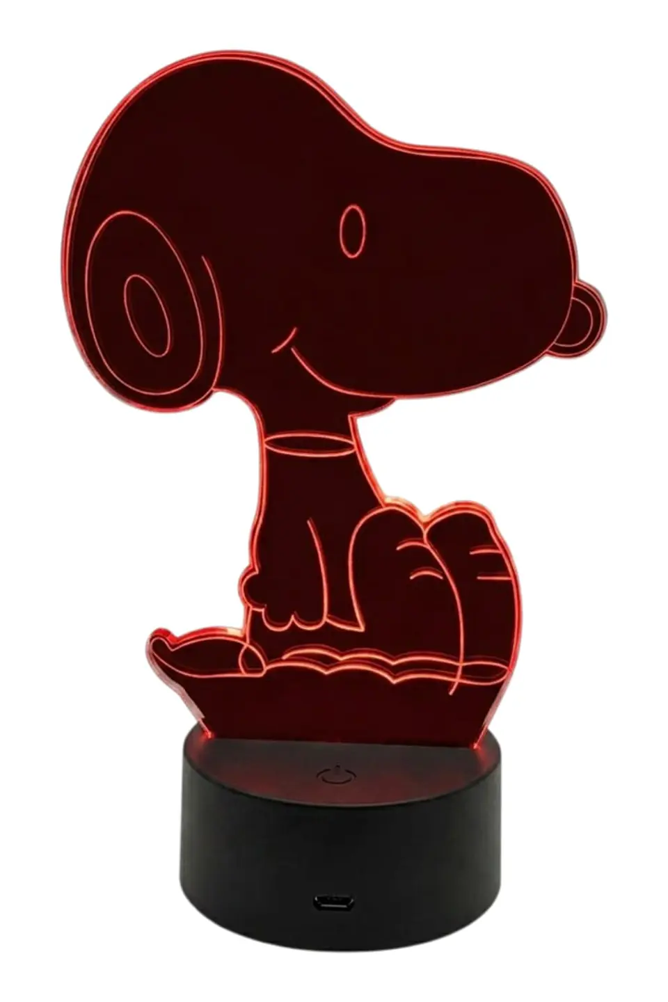 Lampara 3D Snoopy III de 7 colores 3