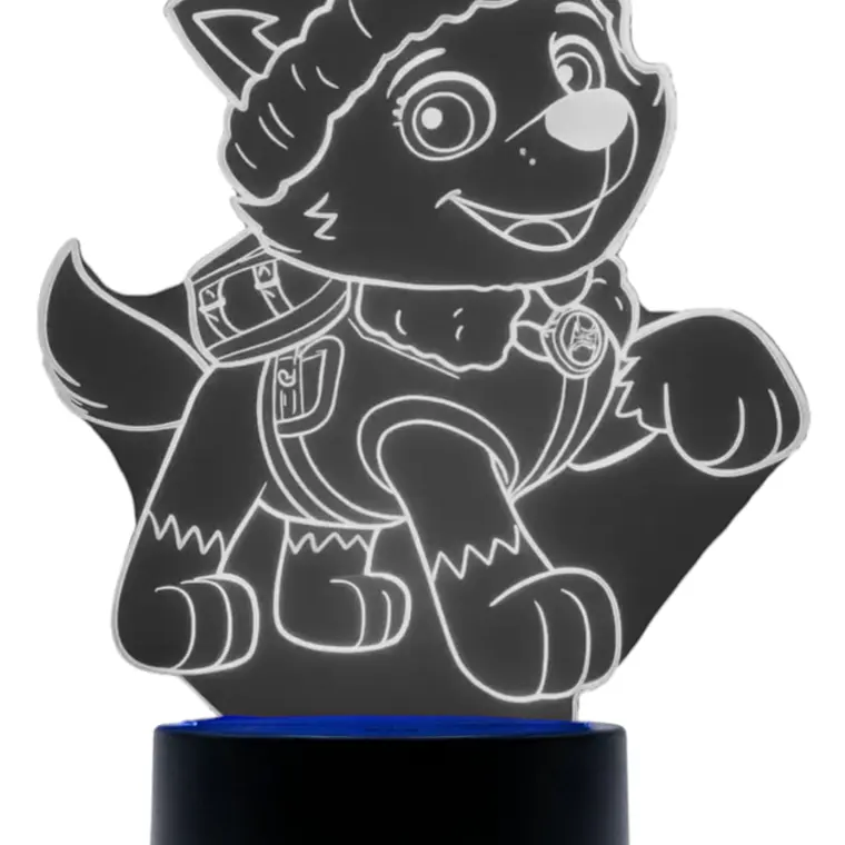 Lampara 3D Everest Paw Patrol de 7 colores 3