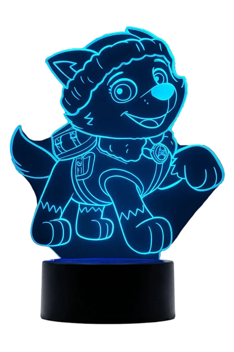 Lampara 3D Everest Paw Patrol de 7 colores