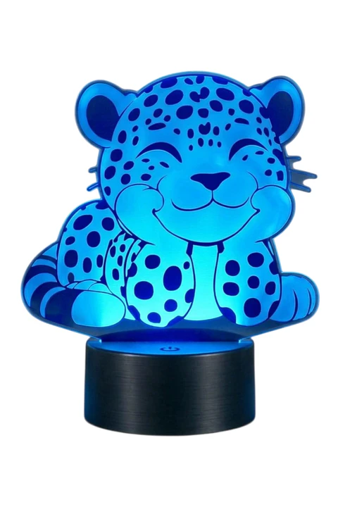 Lampara 3D Cachorro de Leopardo de 7 colores