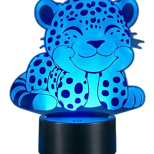 Lampara 3D Cachorro de Leopardo de 7 colores