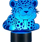 Lampara 3D Cachorro de Leopardo de 7 colores - Miniatura 1