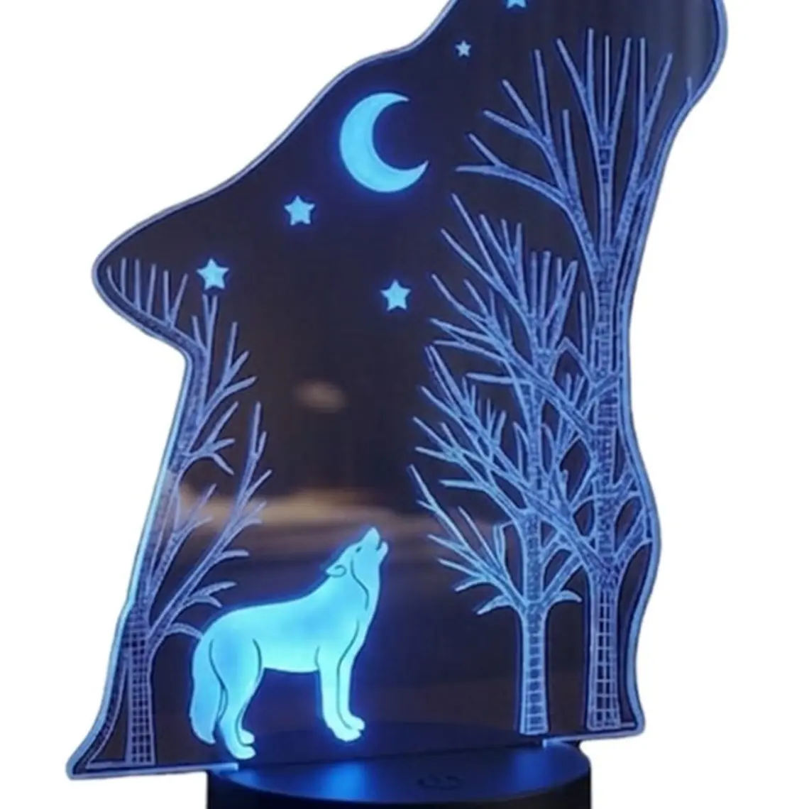 Lampara 3D Lobo de 7 colores 1
