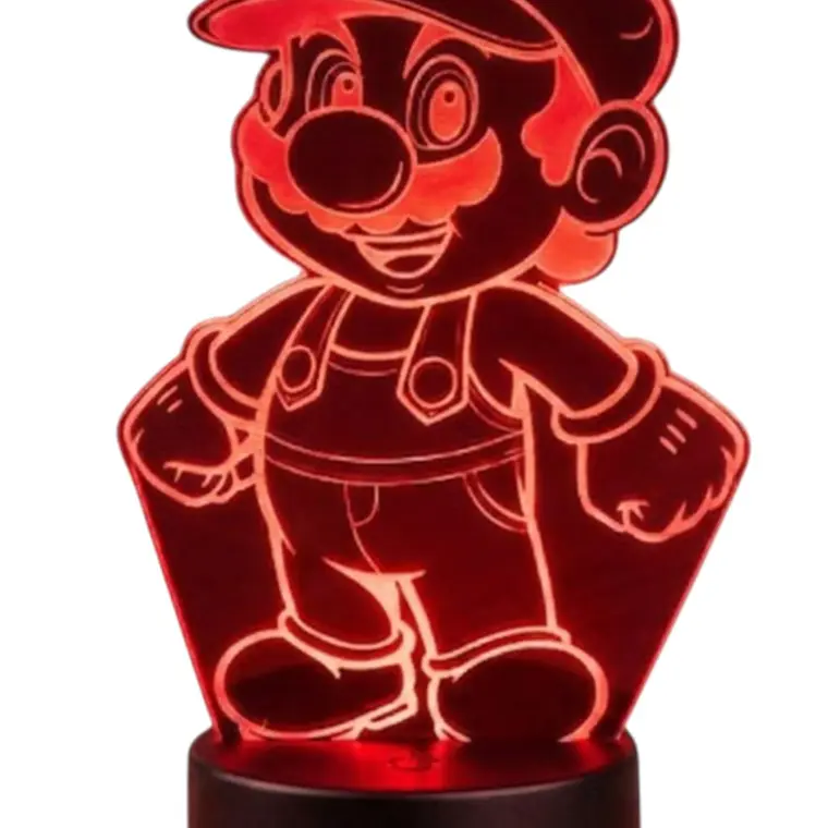 Lampara 3D Mario Bros de 7 colores 3