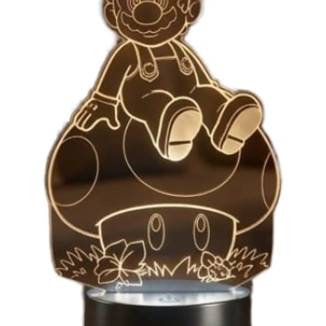 Lampara 3D Mario Sobre Hongo de 7 colores 3
