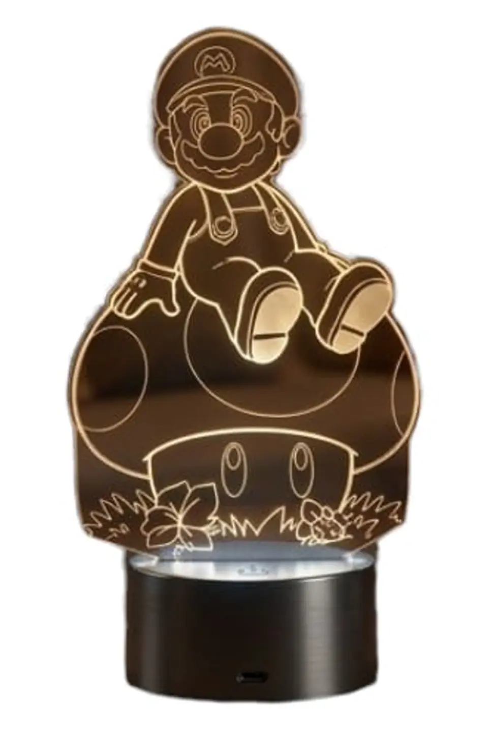 Lampara 3D Mario Sobre Hongo de 7 colores 3