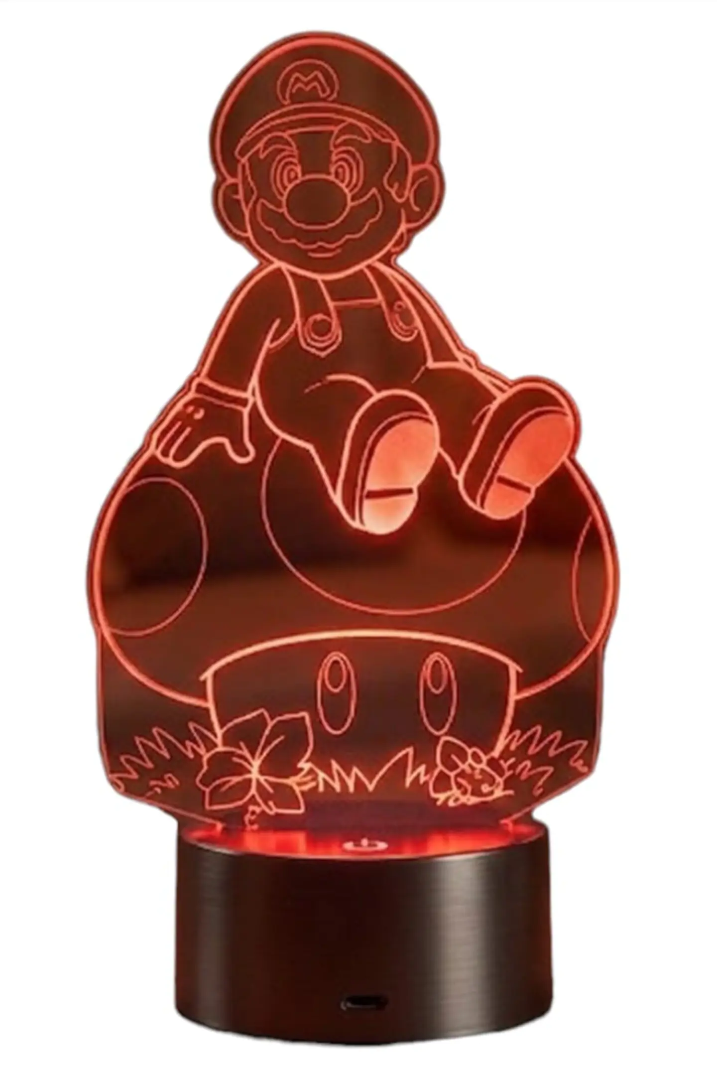 Lampara 3D Mario Sobre Hongo de 7 colores 1