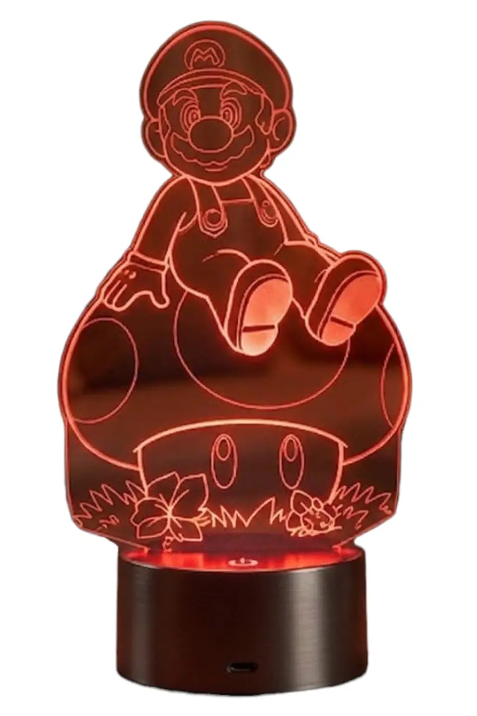 Lampara 3D Mario Sobre Hongo de 7 colores 1