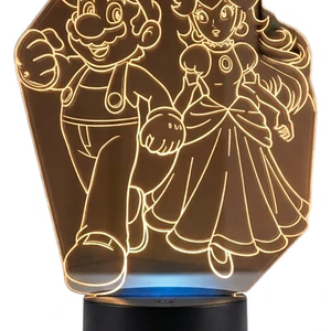 Lampara 3D Mario y Peach de 7 colores