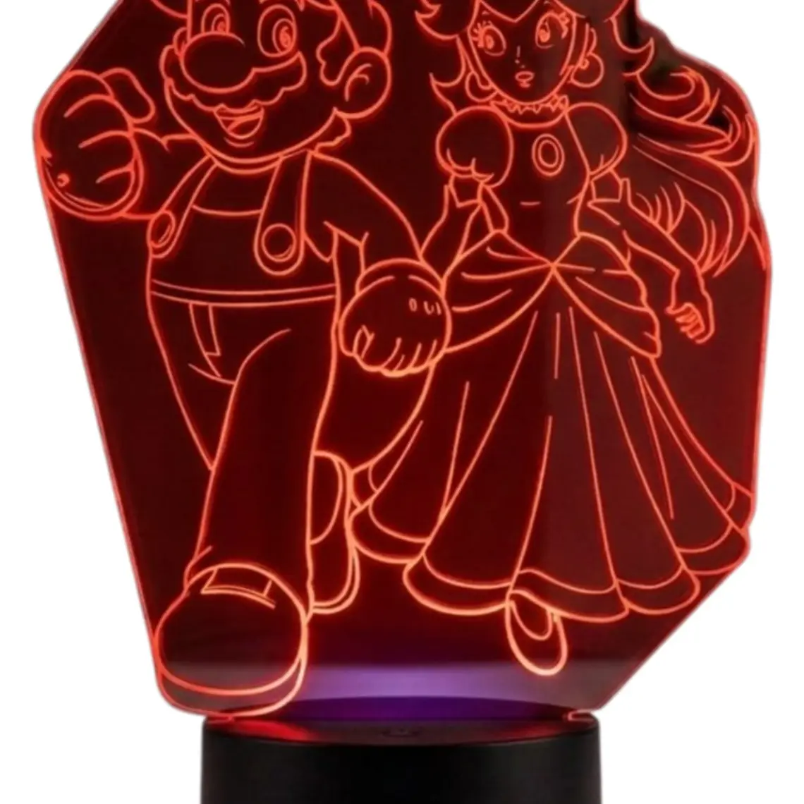 Lampara 3D Mario y Peach de 7 colores 2