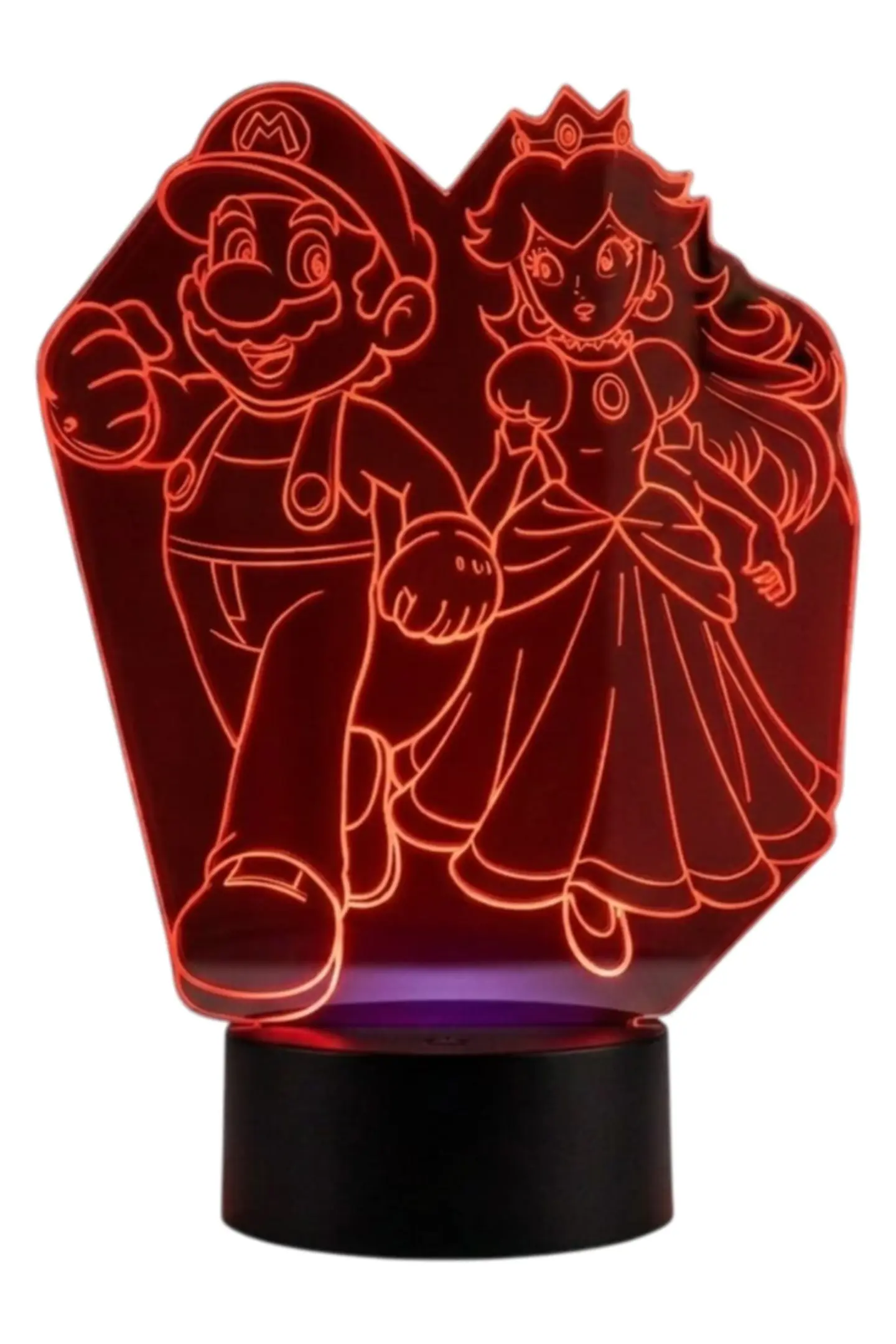 Lampara 3D Mario y Peach de 7 colores 2