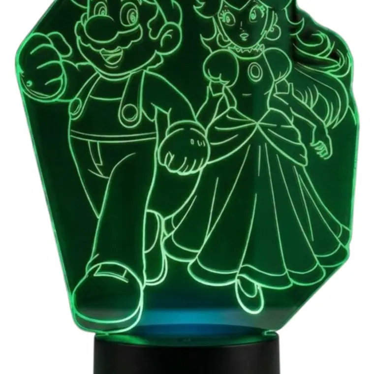Lampara 3D Mario y Peach de 7 colores 3