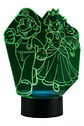 Lampara 3D Mario y Peach de 7 colores - Miniatura 3