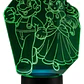 Lampara 3D Mario y Peach de 7 colores - Miniatura 3