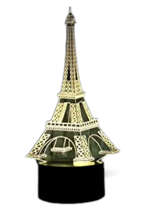 Lampara 3D Torre Eiffel de 7 colores