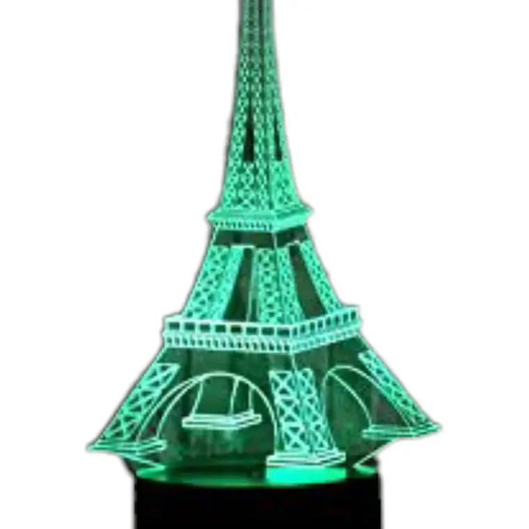 Lampara 3D Torre Eiffel de 7 colores 2