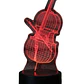 Lampara 3D Violin II de 7 colores - Miniatura 2