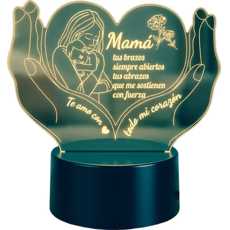 Lampara 3D Dia de la Madre II de 7 colores 3