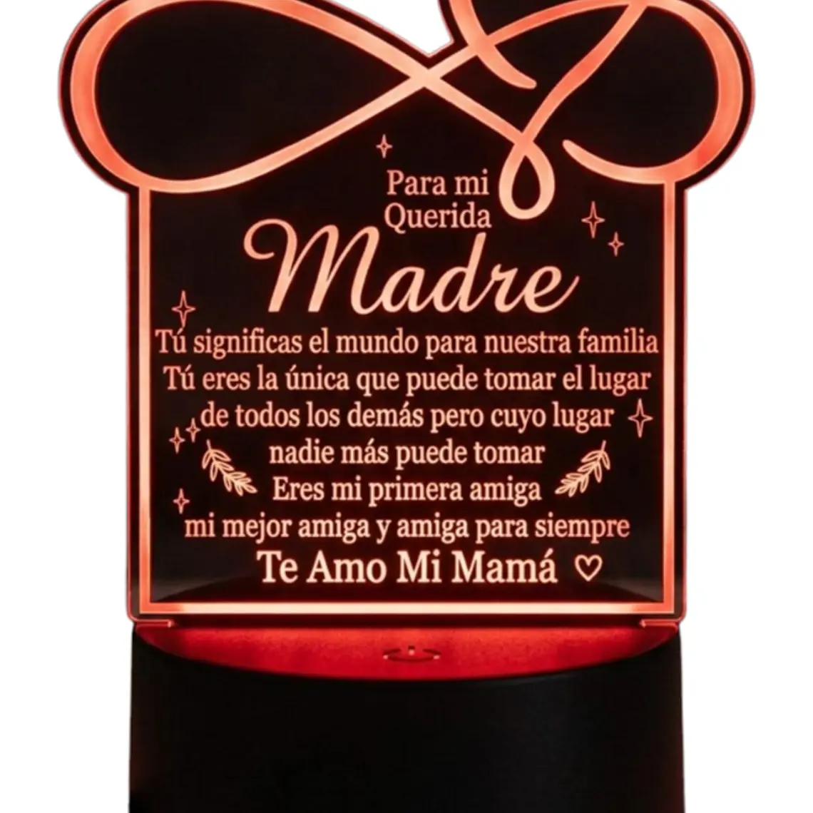 Lampara 3D Dia de la Madre V de 7 colores 3