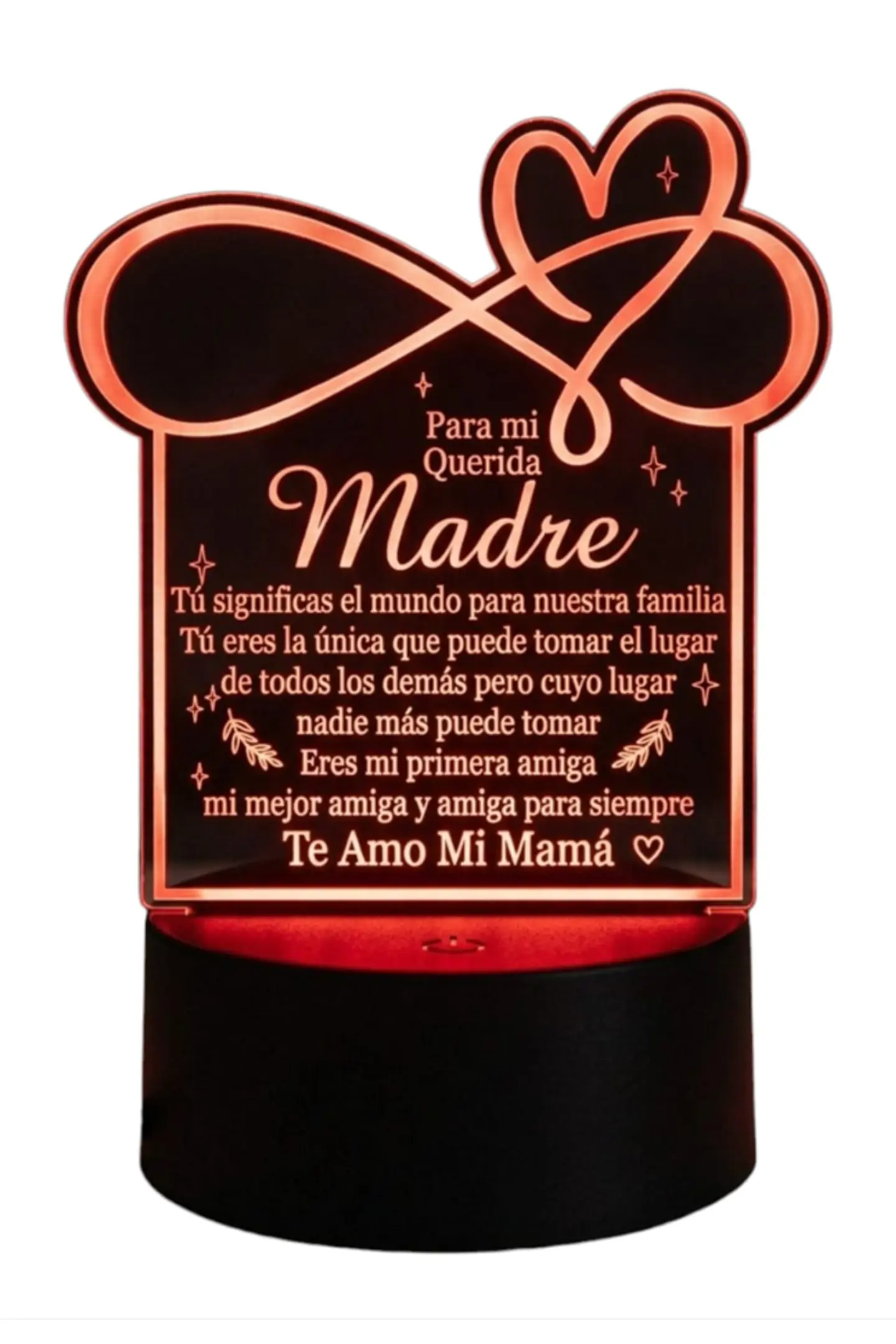 Lampara 3D Dia de la Madre V de 7 colores 3