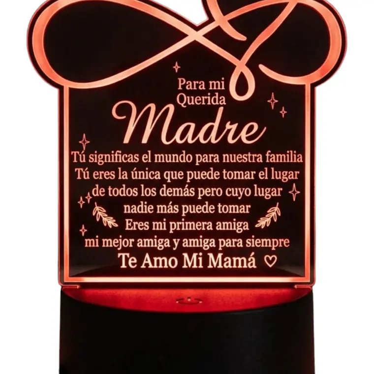 Lampara 3D Dia de la Madre V de 7 colores 3