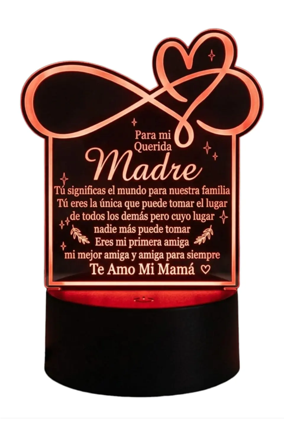 Lampara 3D Dia de la Madre V de 7 colores 3
