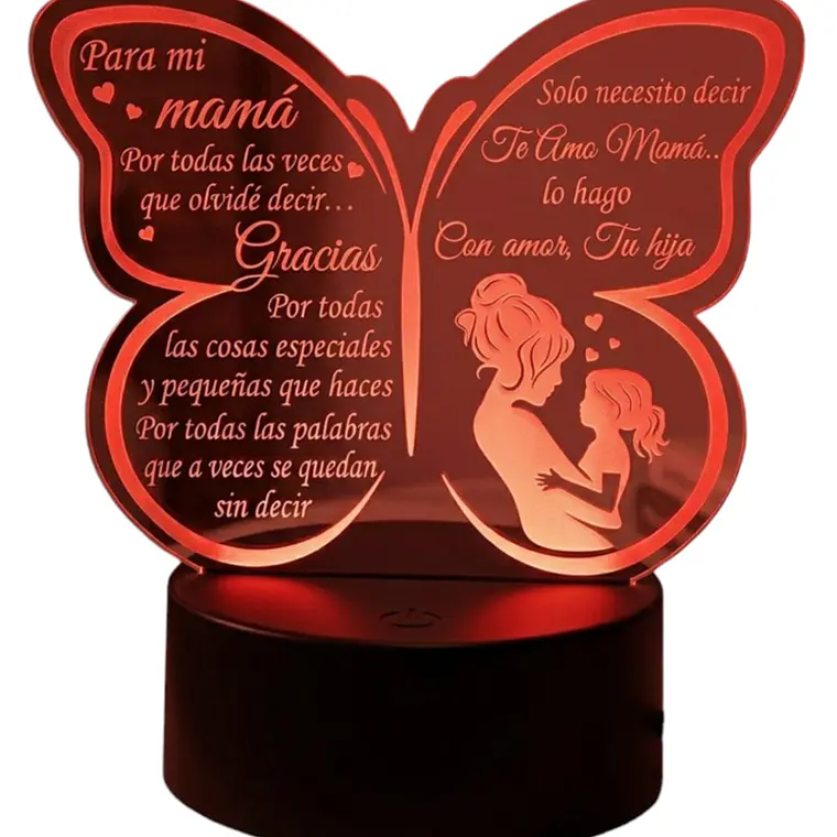 Lampara 3D Dia de la Madre VI de 7 colores 5