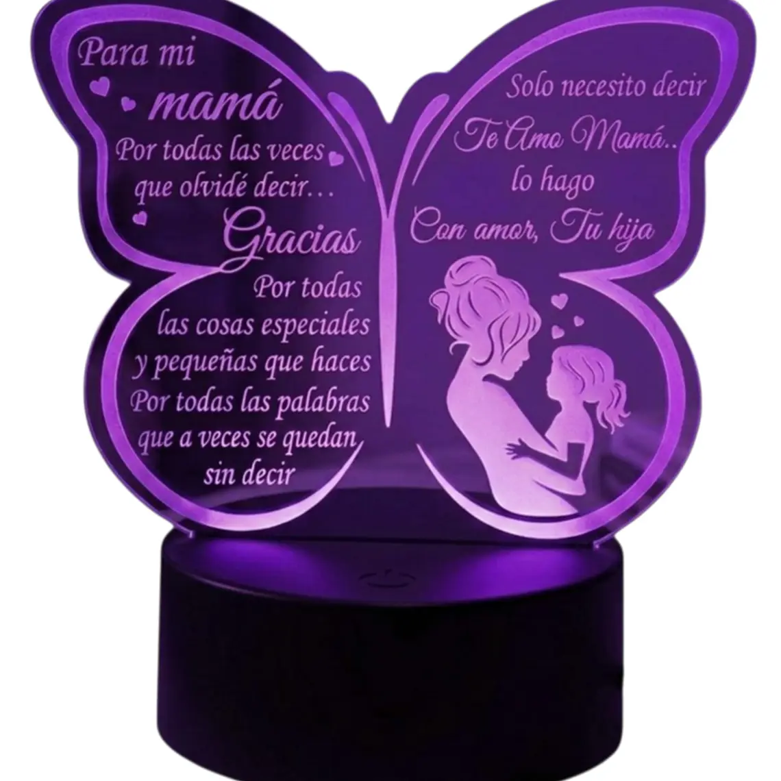 Lampara 3D Dia de la Madre VI de 7 colores 2