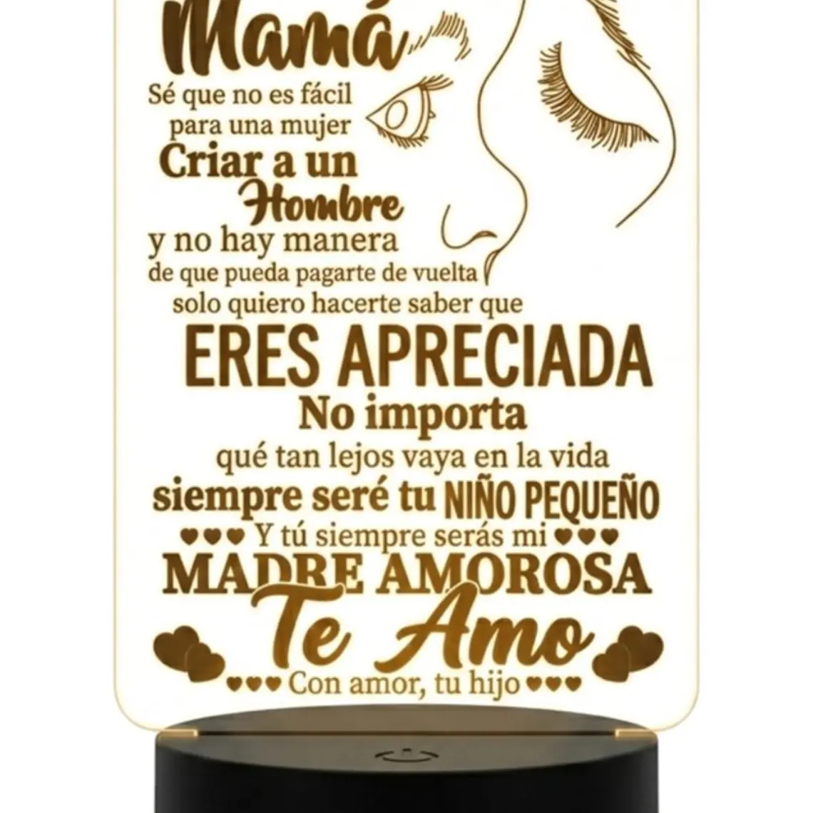 Lampara 3D Dia de la Madre VII de 7 colores 3