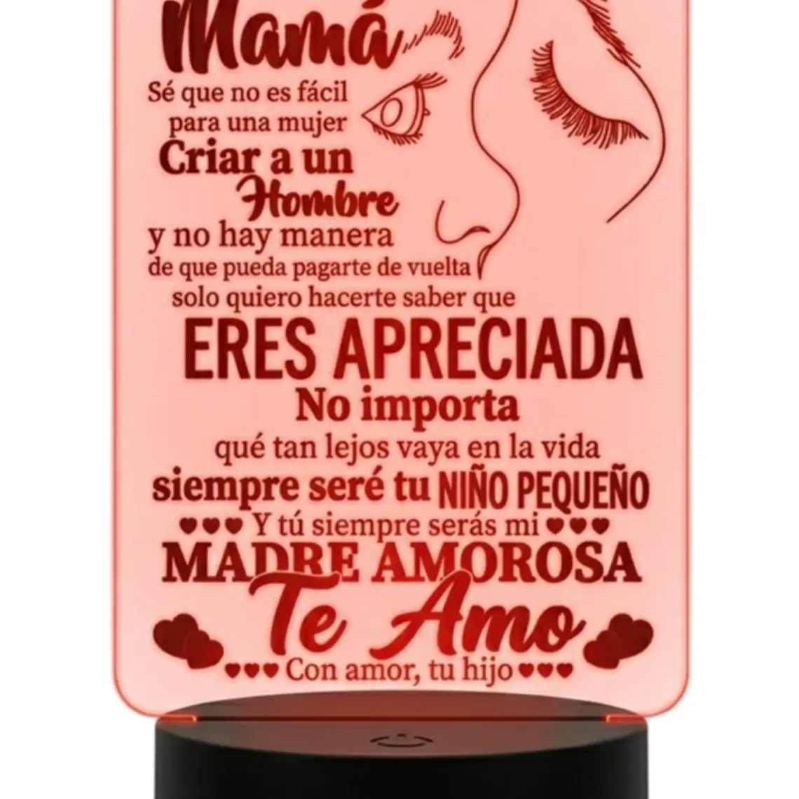 Lampara 3D Dia de la Madre VII de 7 colores 2