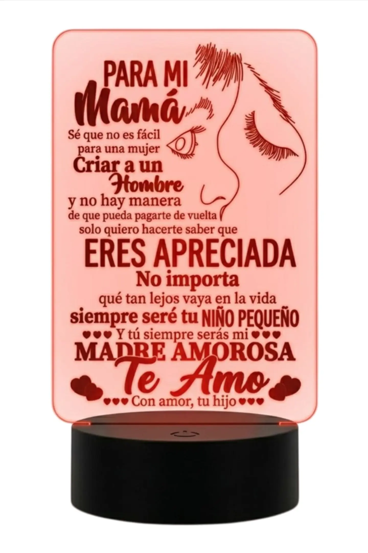 Lampara 3D Dia de la Madre VII de 7 colores 2