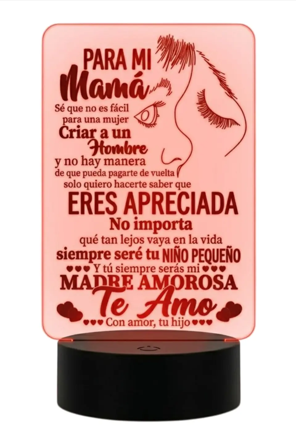 Lampara 3D Dia de la Madre VII de 7 colores 2