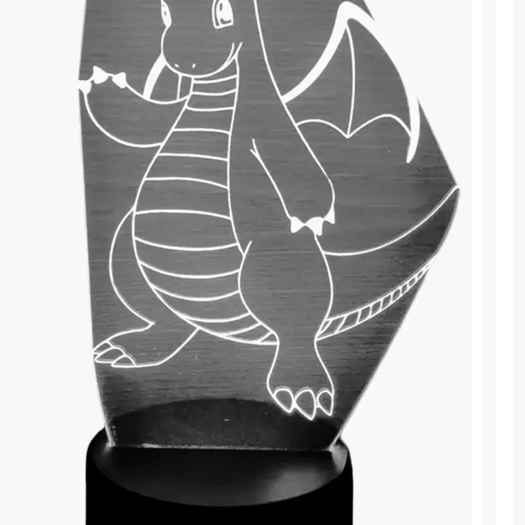 Lampara 3D Dragonite (Pokemon) de 7 colores 2