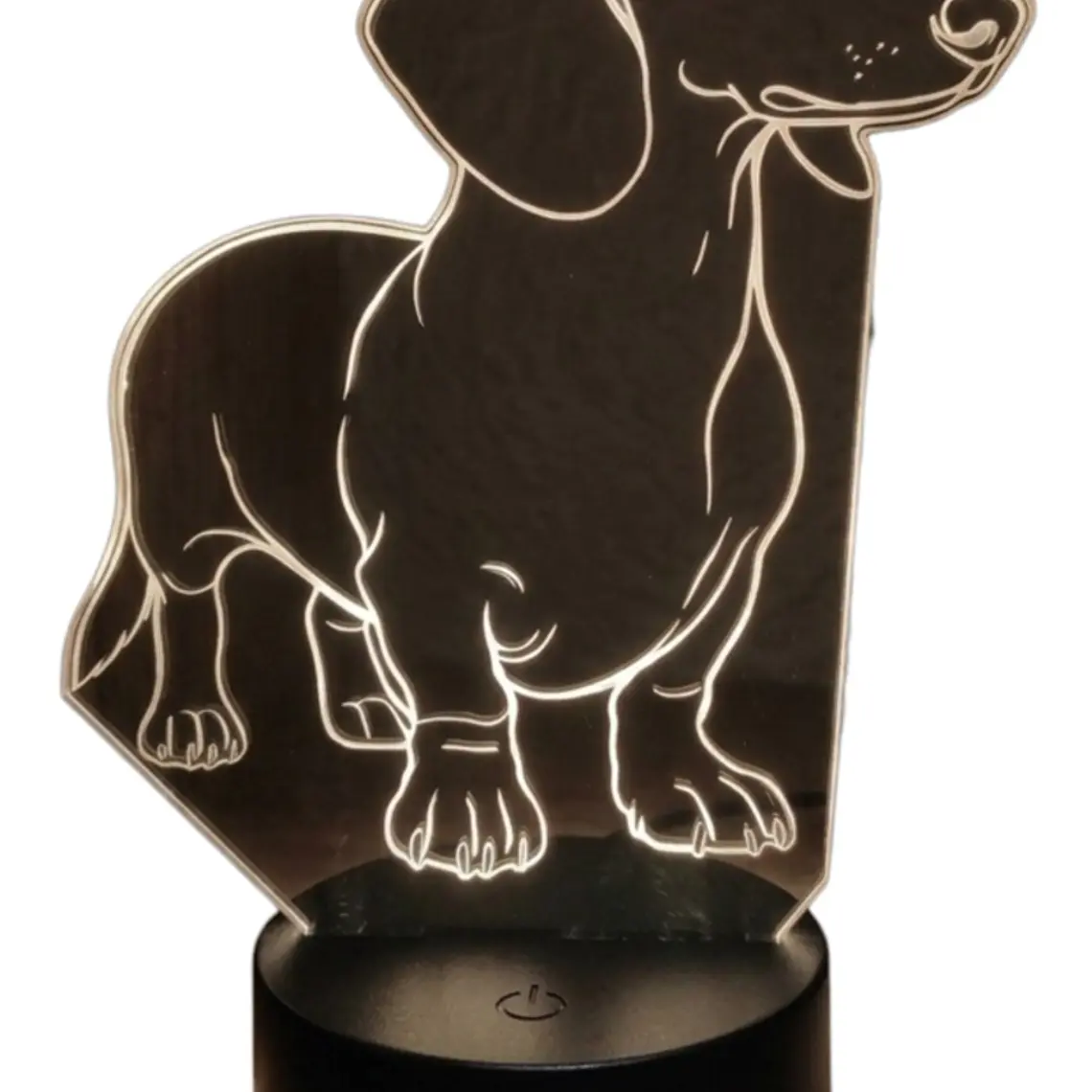 Lampara 3D Perro Salchicha (Dachshund) de 7 colores 1