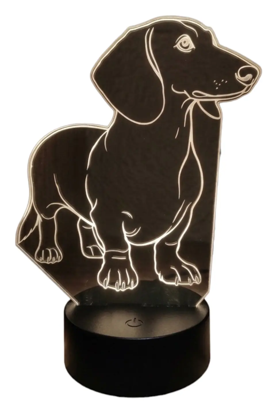 Lampara 3D Perro Salchicha (Dachshund) de 7 colores 1