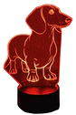 Lampara 3D Perro Salchicha (Dachshund) de 7 colores - Miniatura 3