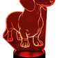 Lampara 3D Perro Salchicha (Dachshund) de 7 colores - Miniatura 3