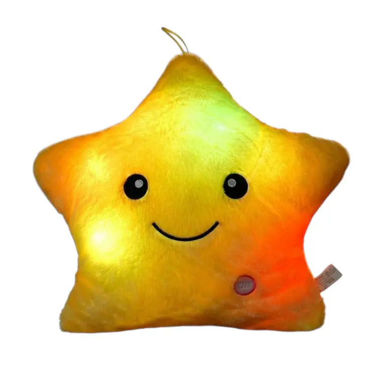 Cojin Luminoso de Felpa Forma de Estrella Amarilla 3