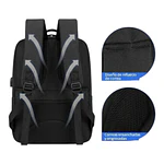 Set Mochila Porta Notebook, Bolso Cruzado y Estuche Negro