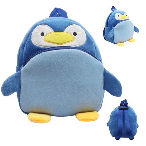Mochila Infantil De Peluche de Pingüino Azul