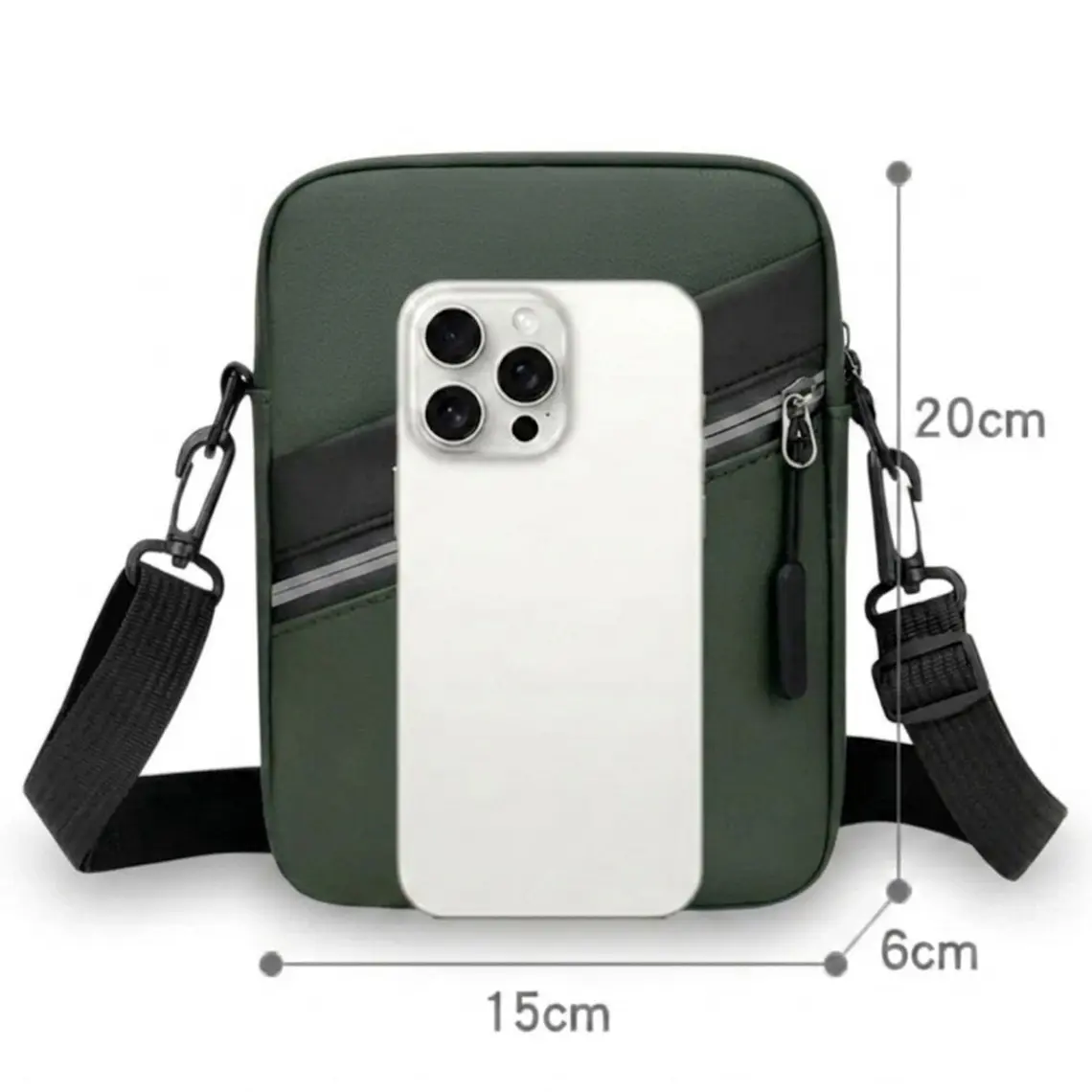 Bandolera Urbana Multifuncional Porta Celular Verde 2