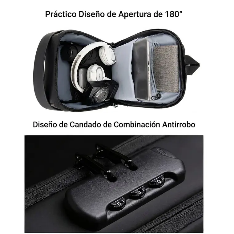 Bolso Bandolera Rígido Antirrobo Azul 2