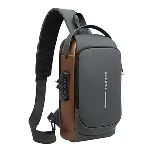 Bolso Bandolera Rígido Antirrobo Gris