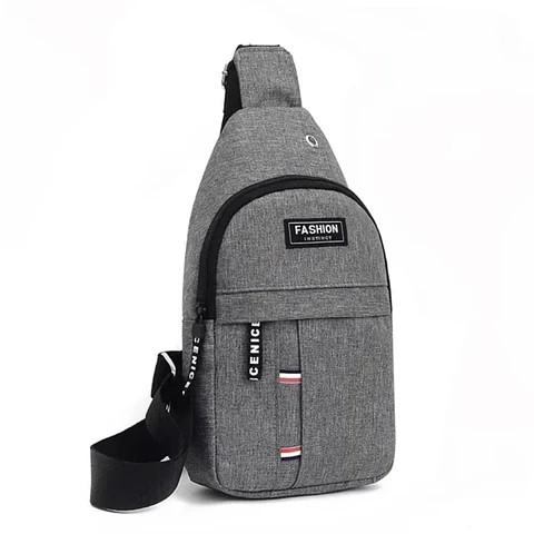 Morral Pechera Cruzado Con Salida Audifonos Gris