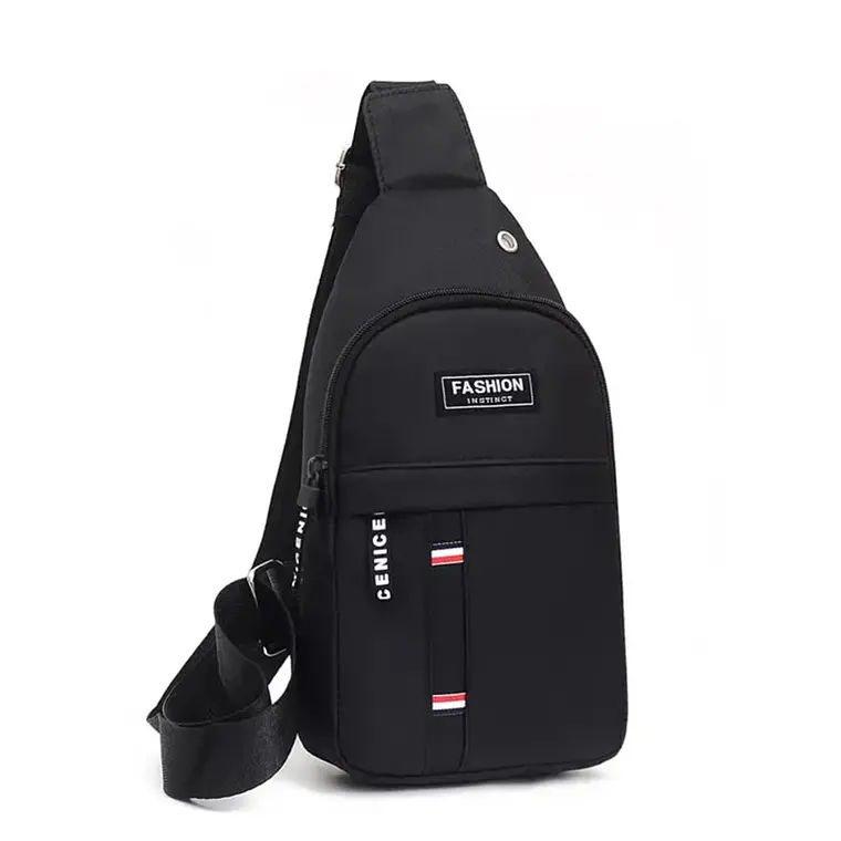 Morral Pechera Cruzado Con Salida Audifonos Negro 1