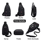 Morral Pechera Cruzado Con Salida Audifonos Negro - Miniatura 2