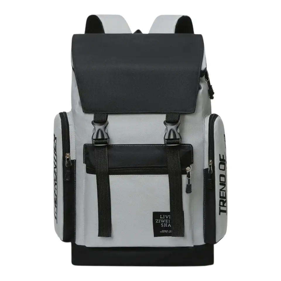 Mochila Moderna De Viaje De Alta Capacidad Gris 1