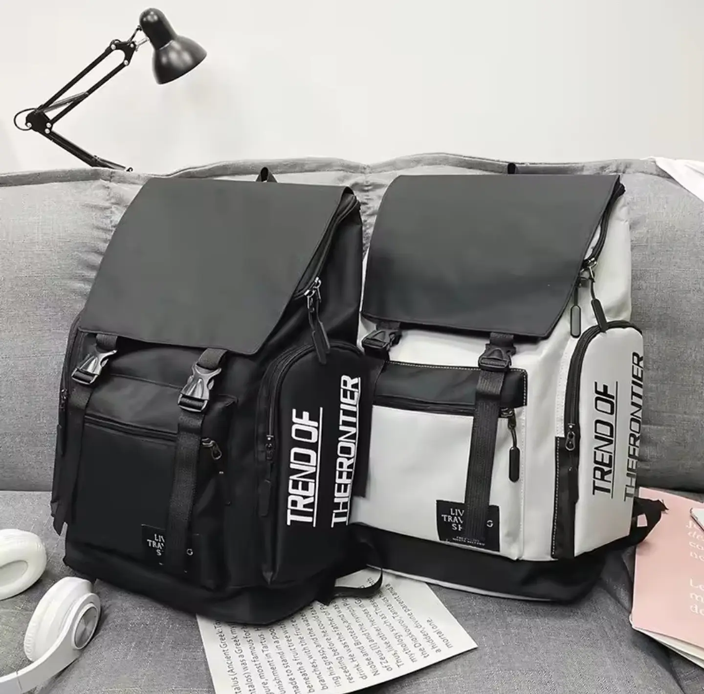 Mochila Moderna De Viaje De Alta Capacidad Gris 5