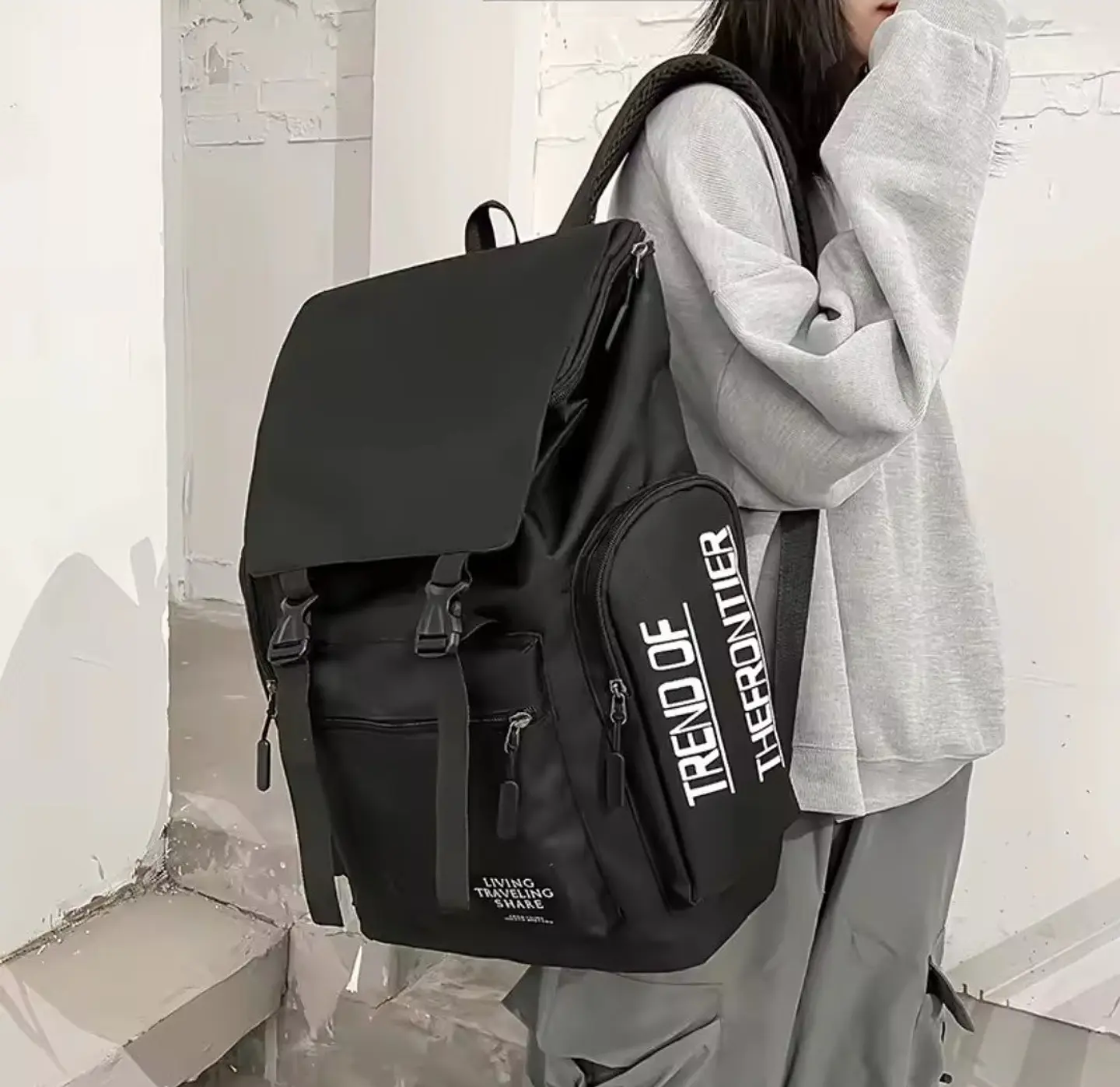 Mochila Moderna De Viaje De Alta Capacidad Gris 6