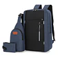 Set de Mochila para Laptop, Pechera y Billetera Azul - Miniatura 1